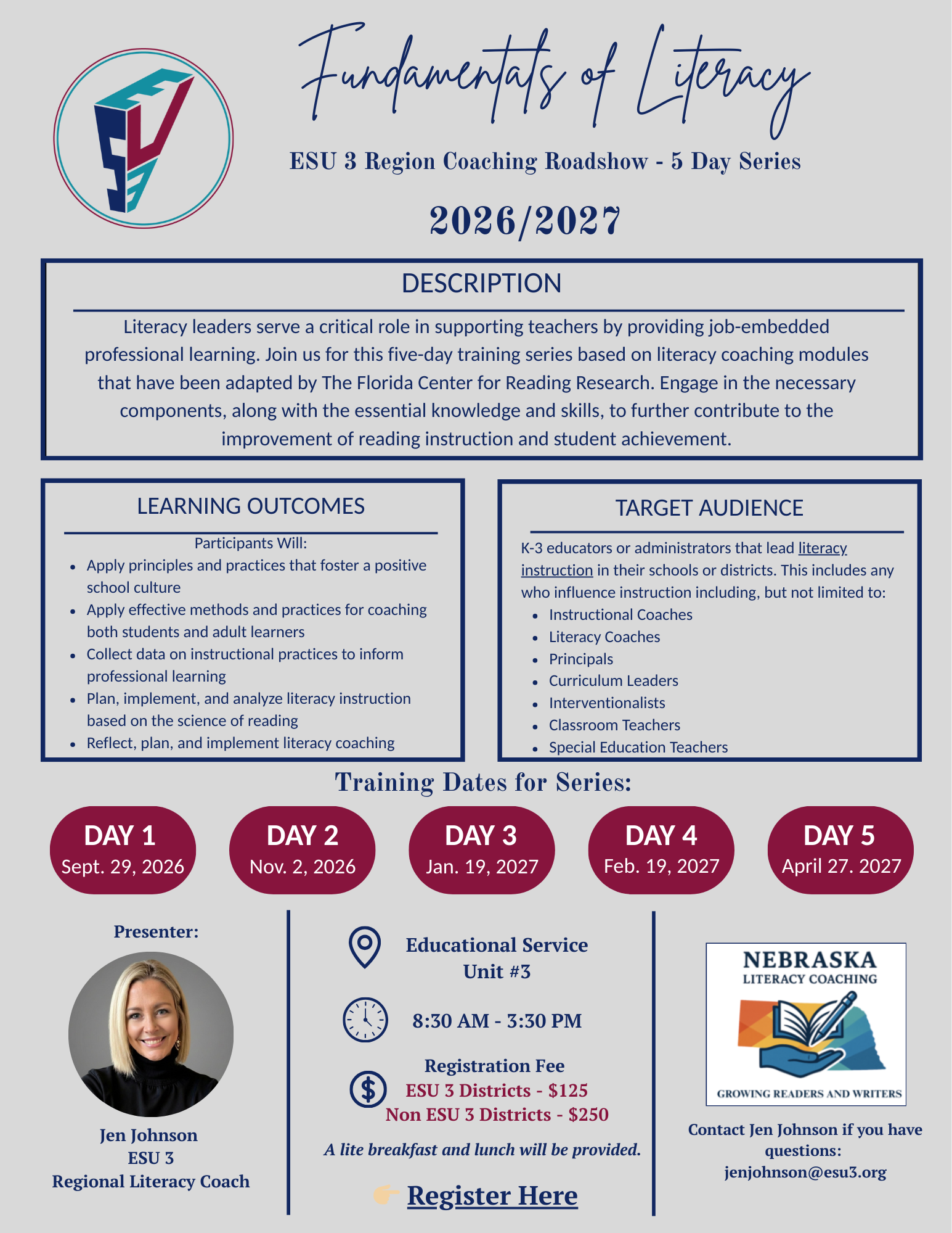 Click here to register for the fundamentals of literacy roadshow five day series (9-29-26, 11-2-26, 1-19-27, 2-19-27, 4-27-27)